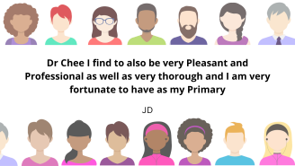 Dr Chee I find to also be very Pleasant and Professional as well as very thorough and I am very fortunate to have as my Primary